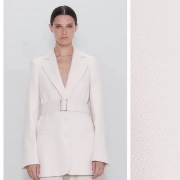 Zara ivory white long blazer/dress - Picture 5 of 7
